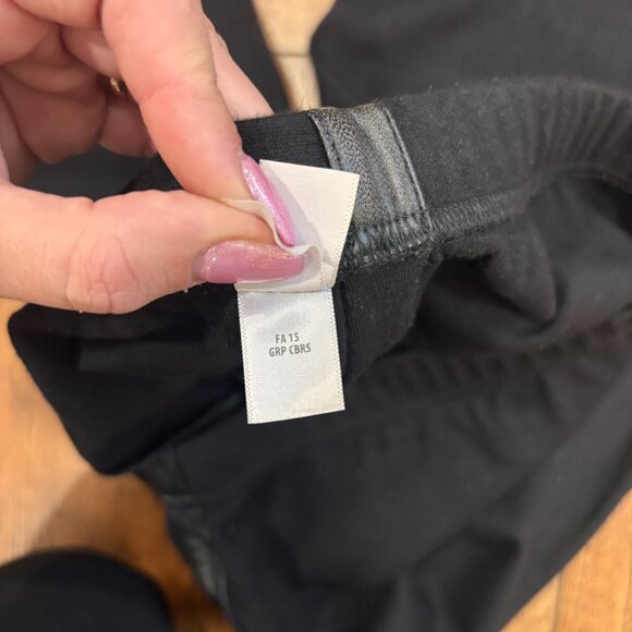 ST. JOHN Collection Black Genuine Leather Side Stripe Legging Pants Women's S - Picture 6 of 11